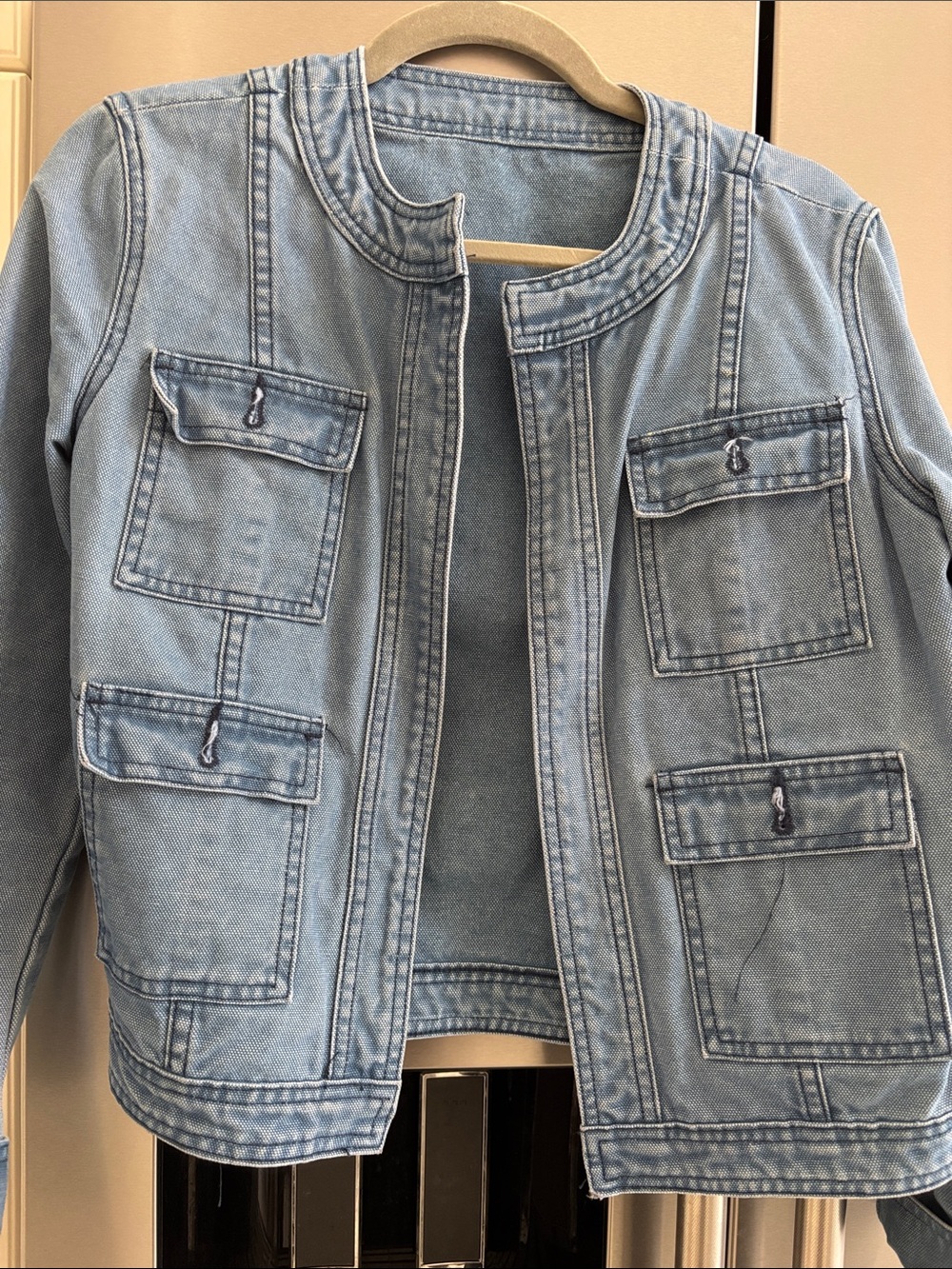 Light Blue Kids Denim Utility Jacket